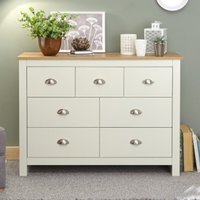Loftus Wooden Chest Of 7 Drawers In Cream And Oak