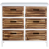Marie Wooden Chest Of 6 Drawers In White And Natural