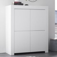 Ferndale Wooden Highboard With 4 Doors In Matt White