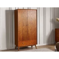 Julian Bowen Lowry Cherry Ash 2 Door 1 Drawer Wardrobe