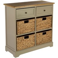 Varmora Wooden Chest Of 6 Drawers In Oak And Grey