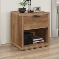 Seward Wooden Bedside Cabinet With 1 Drawer In Rustic Oak
