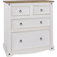 Consett Wooden Chest Of 4 Drawers In White And Oak