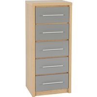 Samaira Wooden Narrow Chest OF Drawers In Grey High Gloss