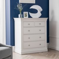 Calida Wooden Tall Chest Of Drawers In White Lacquer