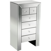 Nitra Mirrored Chest Of 6 Drawers In Silver