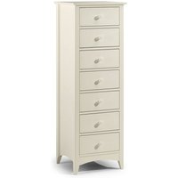 Caelia Narrow Chest of Drawers In Stone White With 7 Drawers