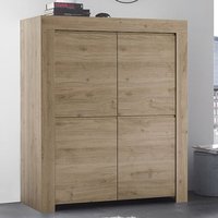 Ferndale Wooden Highboard With 4 Doors In Cadiz Oak