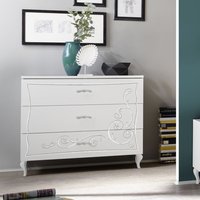 Gilroy Wooden Chest Of 3 Drawers In Serigraphy White