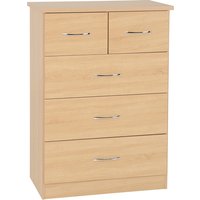 Mack Wide Wooden Chest Of 5 Drawers In Sonoma Oak