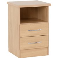 Mack Wooden Bedside Cabinet With 2 Drawers In Sonoma Oak