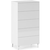 Adonia Wooden Chest Of 5 Drawers In White