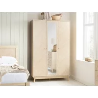 Birlea Herringford Light Oak 3 Door Mirrored Wardrobe