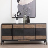 Nushagak Wooden Sideboard With 4 Doors In Brown And Black