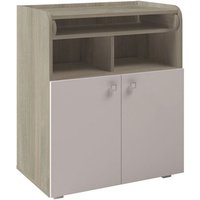Corfu Storage Cupboard With Changing Top In Elm And White