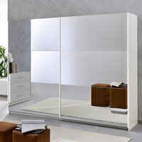 Jessica Large Gloss 2 Mirrored Sliding Door Wardrobe In White