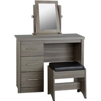 Laggan Wooden 3Pc Dressing Table Set In Light Oak Effect Veneer