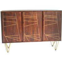 Chort Wooden Sideboard In Dark Walnut With 3 Doors