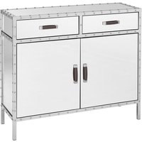 Rivota Mirrored Glass Sideboard With 2 Door 2 Drawer In Silver