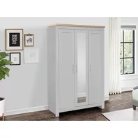 Birlea Highgate Grey and Oak 3 Door Mirrored Wardrobe