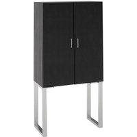 Pasico Faux Shark Skin Leather Small Storage Cabinet In Black