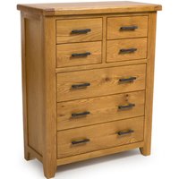 Hewitt Wooden Chest Of 7 Drawers In Rustic Oak