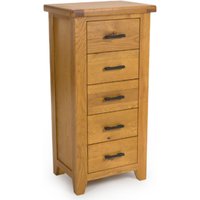 Hewitt Wooden Chest Of 5 Drawers In Rustic Oak