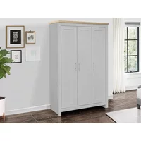 Birlea Highgate Grey and Oak Effect 3 Door Wardrobe
