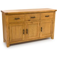 Hewitt Wooden Sideboard With 3 Doors 3 Drawers In Rustic Oak