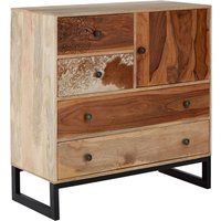 Merova Wooden Sideboard With 1 Door 4 Drawers In Multicolour