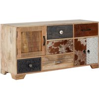 Merova Wooden Sideboard With 3 Doors 5 Drawers In Multicolour