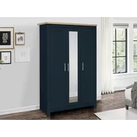 Birlea Highgate Navy and Oak 3 Door Mirrored Wardrobe