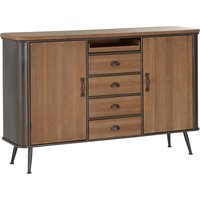 Trigona Natural Wooden Sideboard With Black Metal Frame