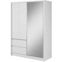 Sedona 154cm Woooden Wardrobe With 2 Sliding Doors In Matt White