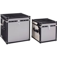 Kensick Wooden Set Of 2 Storage Trunks In Black And White