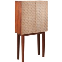 Beemim Wooden Storage Cabinet With 2 Doors In Natural And Brown