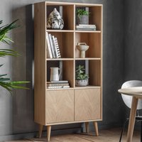 Manistee Wooden Display Cabinet With 2 Doors In Oak