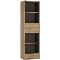 Sholka Wooden Narrow Bookcase With 3 Drawers In Oak