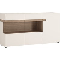 Cheya High Gloss Sideboard With 3 Doors In White Truffle Oak