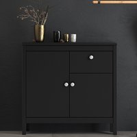 Macron Wooden Sideboard With 2 Doors And 1 Drawer In Matt Black