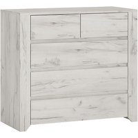 Alink Wooden Chest Of Drawers With 5 Drawers In White