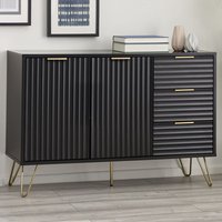 Marius Wooden Sideboard With 2 Doors 3 Drawers In Matt Black