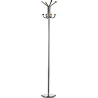 Floor Standing Coat Stand In Chrome With Multicolour Balls Hooks