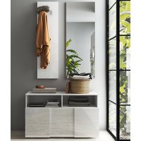 Aleta High Gloss Hallway Furniture Set In White