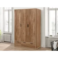 Birlea Stockwell Rustic Oak 3 Door 2 Drawer Triple Wardrobe