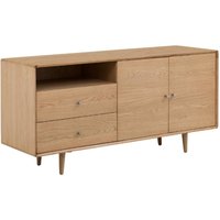 Javion Wooden Sideboard With 2 Doors 2 Drawers In Natural Oak