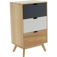 Inaja Wooden Chest Of 3 Drawer In Two Tone And Natural