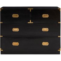 Sartor Wooden Chest Of 4 Drawers In Black And Gold