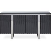 Genera High Gloss Sideboard With Silver Steel Frame In Grey