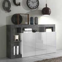 Hanmer White High Gloss Sideboard With 3 Doors In Oxide